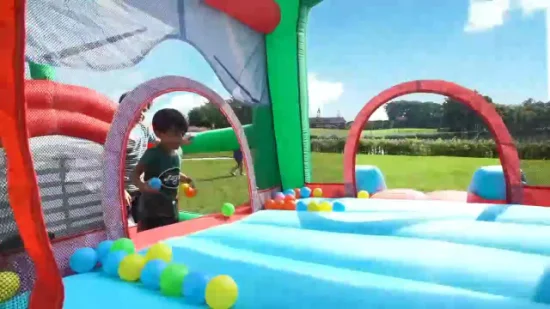 Promoção imperdível cama de salto duplo com escorregador de peixe voador espreguiçadeiras infláveis ​​para crianças