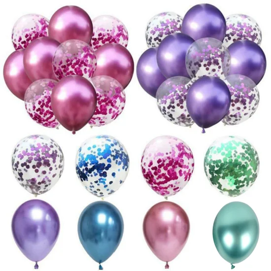 Balões de látex metálicos cromados Globos de metal 12 polegadas Qualatex Balões de látex para decoração de festa de aniversário