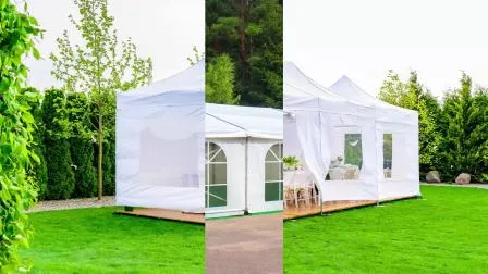 Barraca dobrável de alumínio azul 3m x 6m gazebo para festas ao ar livre